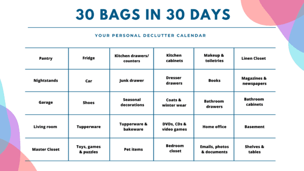 30 day decluttering schedule 30 day decluttering schedule